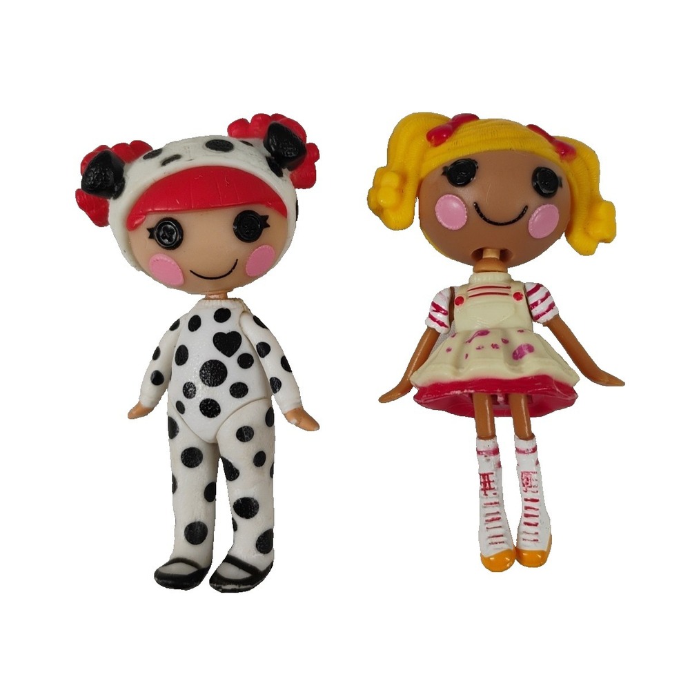 Lalaloopsy Miniature Mini Doll Lot Ember Flicker Flame & Paint Splatter Dolls